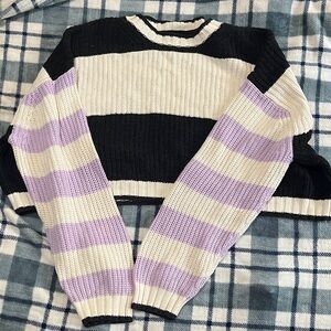 Striped and cropped sweater